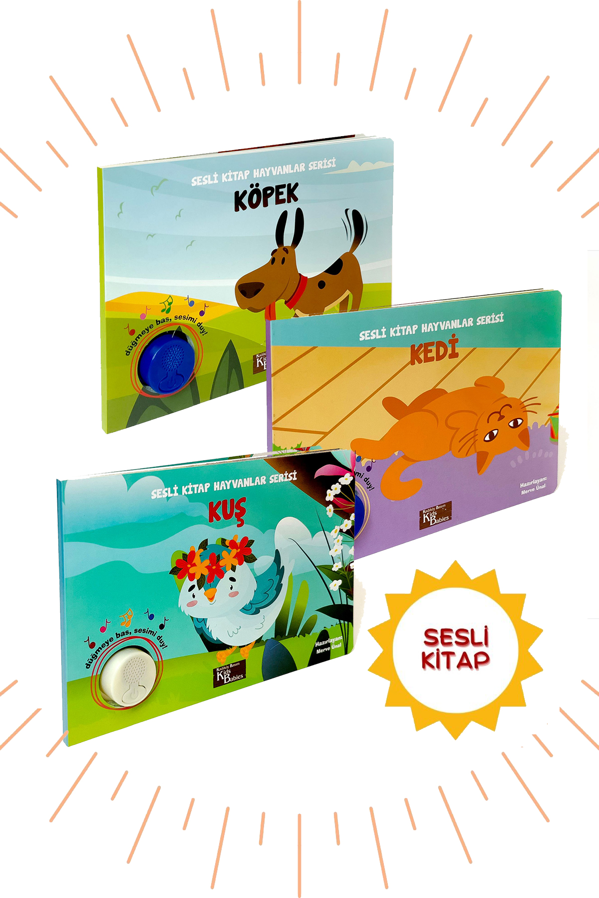 Sesli Kitap Hayvanlar 3lü Kuş-Kedi-Köpek