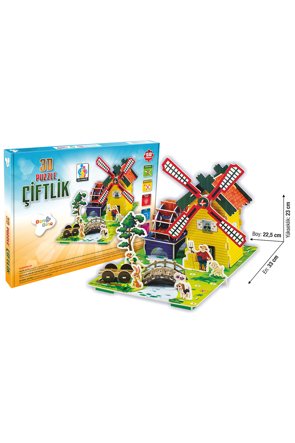 3d Puzzle Çiftlik 58 Parça, 3 Boyutlu Puzzle