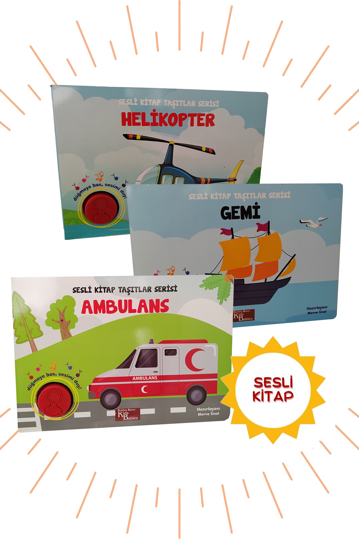 Sesli Kitap Taşıtlar 3lü Ambulans-Gemi-Helikopter