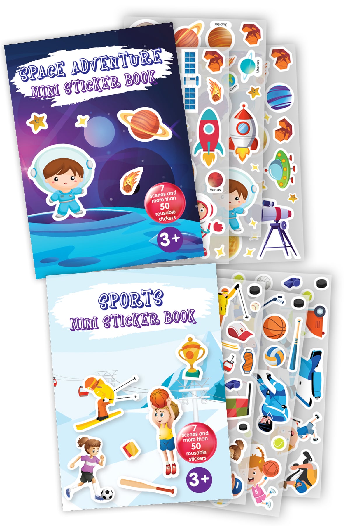 Mini Sticker Book (2'li Set) Space ve Sports