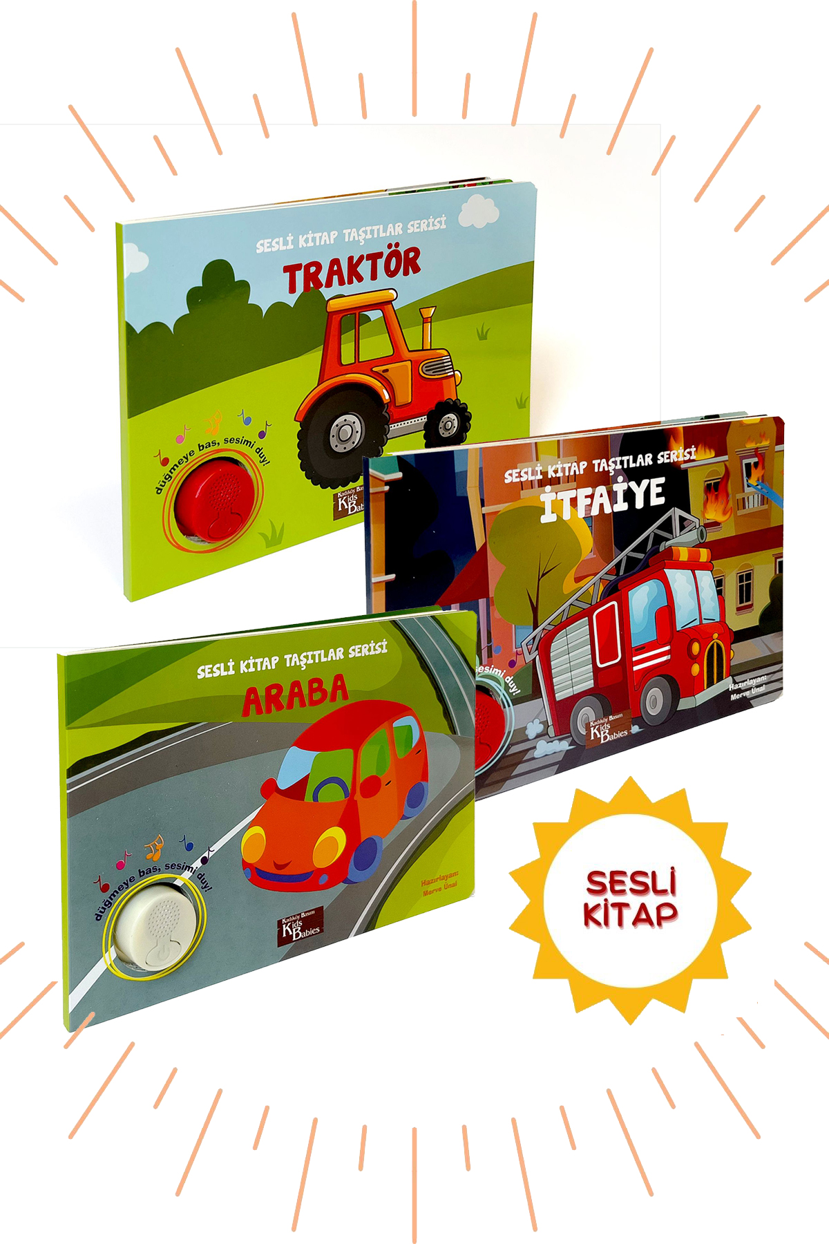 Sesli Kitap Taşıtlar 3lü Araba-Traktör-İtfaiye