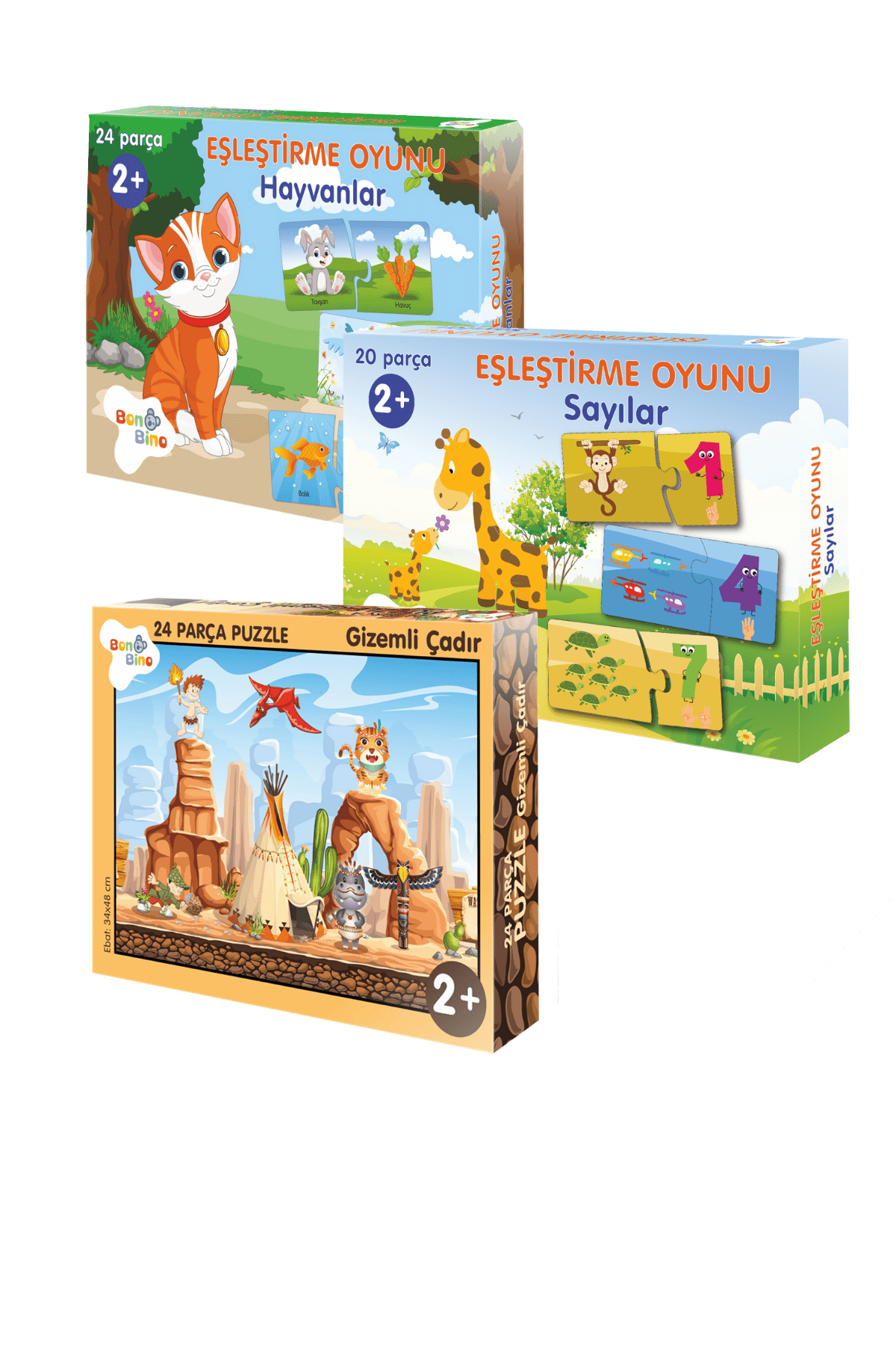 3 Lü Set 2+yaş Iki Farklı Eşleştirme Oyunu Hayvanlar Ve Sayılar 