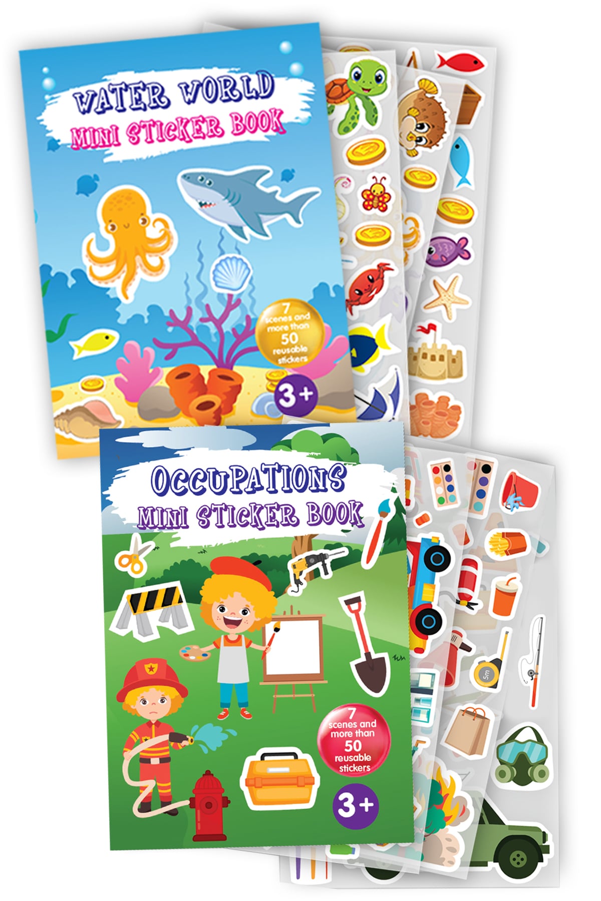 Mini Sticker Book (2'li Set) Water World ve Occupations
