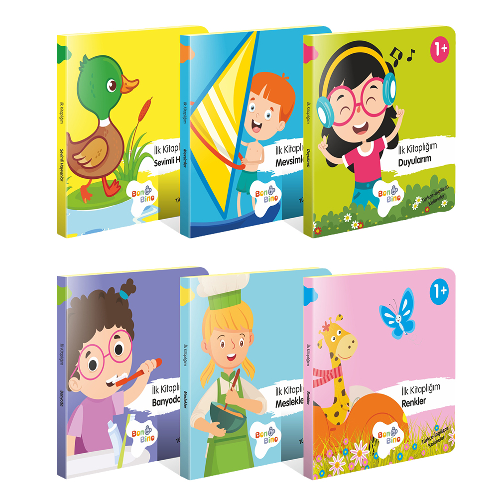 ilk Kitaplığım Bebek Kitapları 6'lı Set (türkçe - Ingilizce Kelimeler)