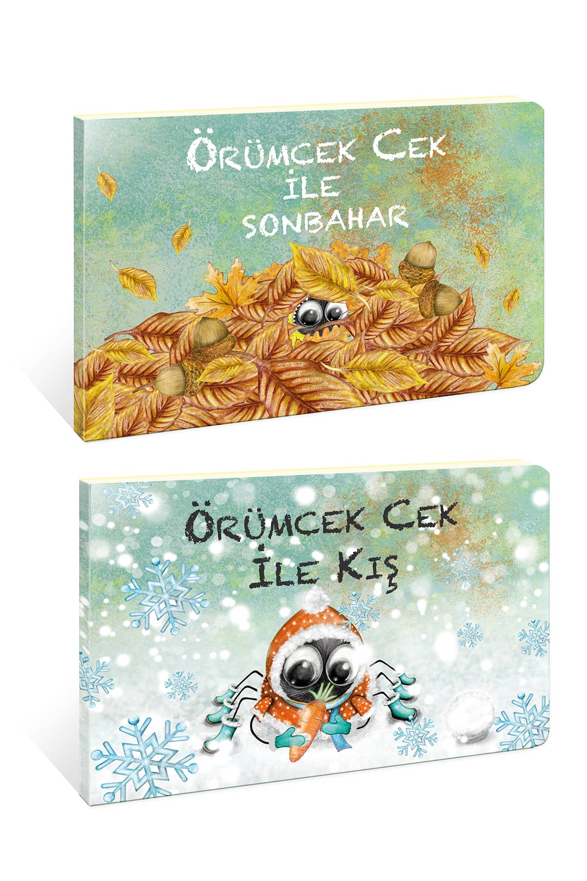 Örümcek Cek Cırt Cırtlı Hikaye Kitabı Mevsimler 2'li Set Sonbahar, Kış